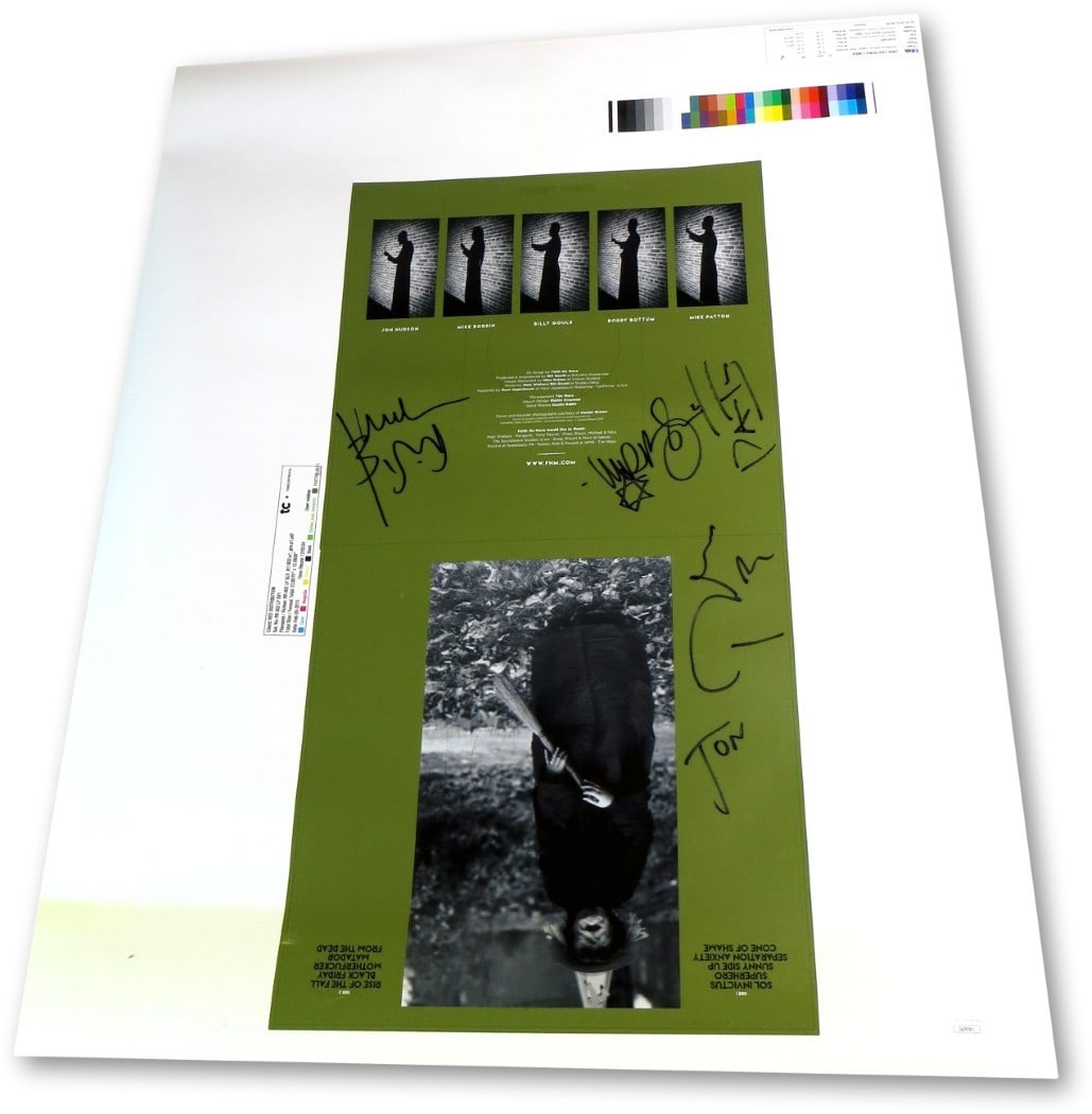 Faith No More Signed 24x31 Poster JSA Authenticated Autographs: Faith No More Signed 24x31 Poster JSA Authenticated Autographs This original Faith No More band poster measures 24X31 inches and features the signatures of band members Mike Bordin, Billy Gould, Roddy