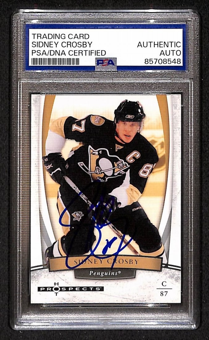 Sidney Crosby 2007-08 Fleer Hockey Card Signed PSA DNA Authenticated Penguins (1 of 2)