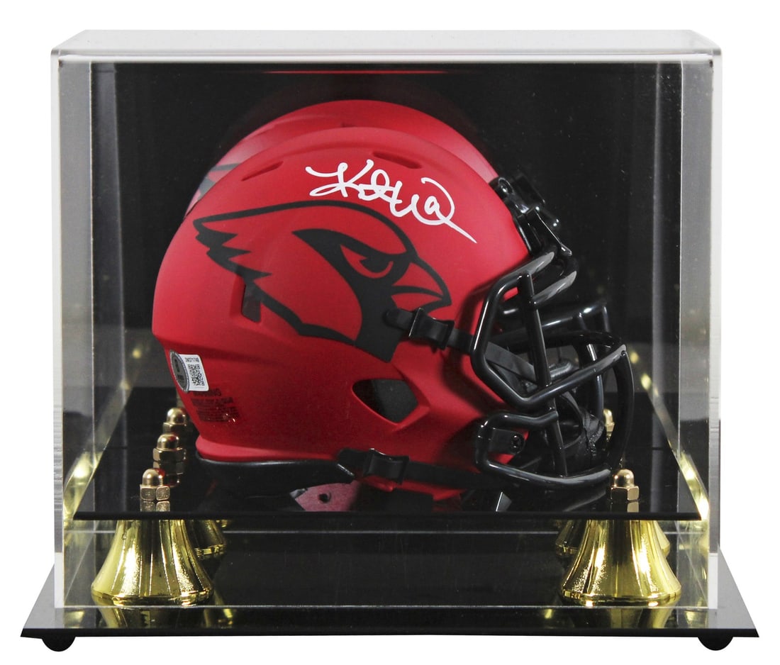 Kurt Warner Signed Arizona Cardinals Rave Speed Mini Helmet with Beckett Authentication: Kurt Warner Signed Arizona Cardinals Rave Speed Mini Helmet with Beckett Authentication This Arizona Cardinals Alternate Rave Speed Mini Helmet has been personally signed by Kurt Warner, the legendary
