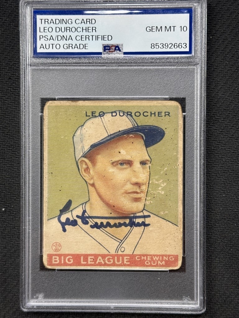 Leo Durocher 1933 Goudey Autographed Baseball Card #147 PSA 10 (1 of 2)