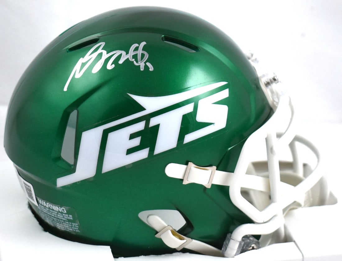 Davante Adams Signed New York Jets Mini Helmet Beckett Authenticated Silver (1 of 3)