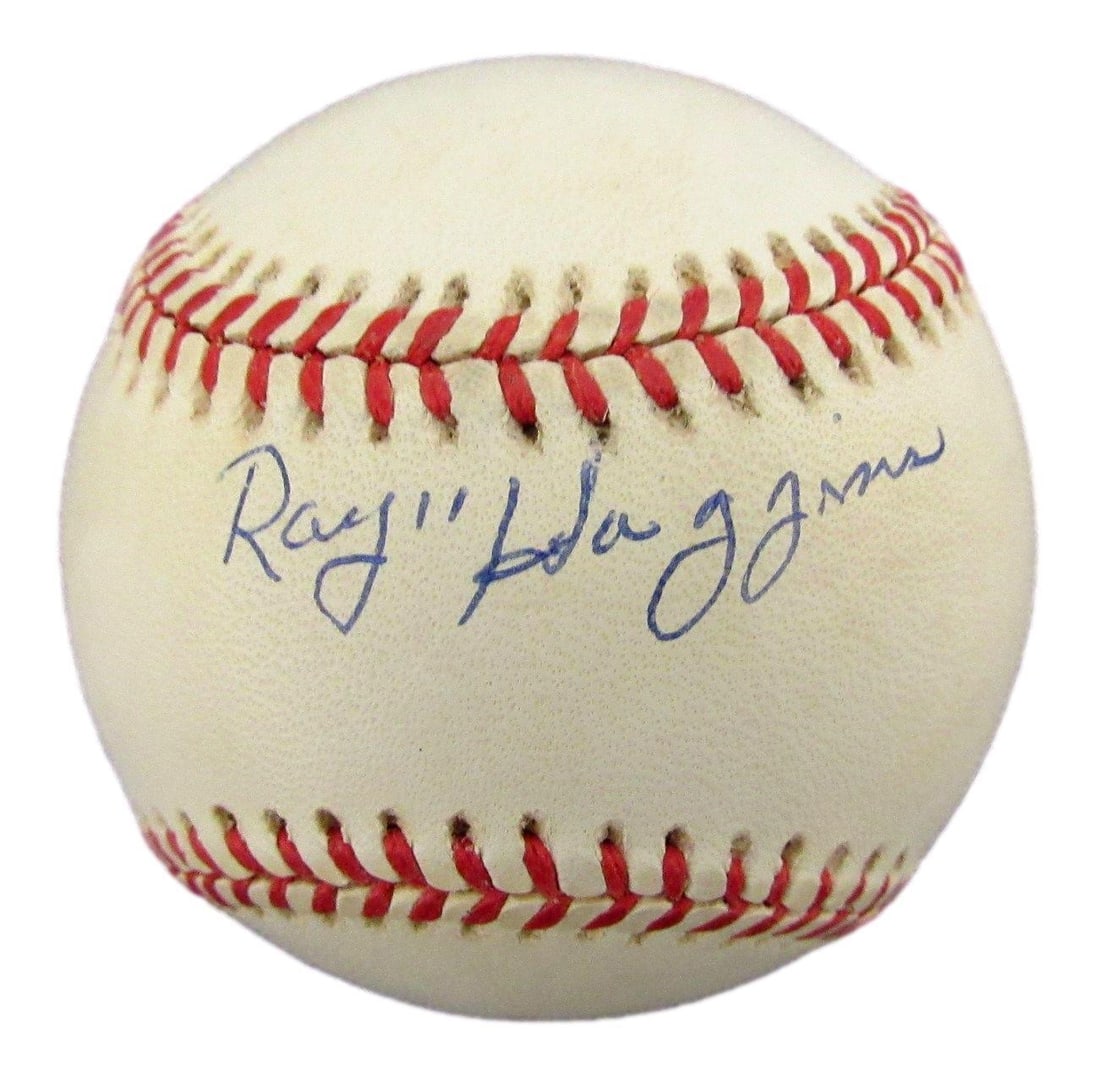Ray Haggins Autographed ONL Baseball Birmingham Black Barons PSA Certified: Ray Haggins Autographed ONL Baseball Birmingham Black Barons PSA Certified This is a Ray Haggins autographed Official National League baseball from the Birmingham Black Barons of the Negro League. The