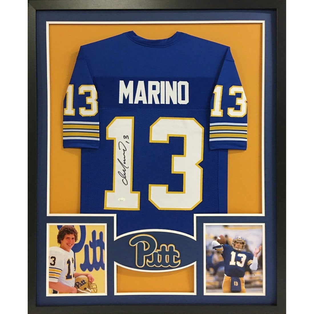 Dan Marino Autographed Framed Jersey JSA Certified Pitt Dolphins (1 of 3)