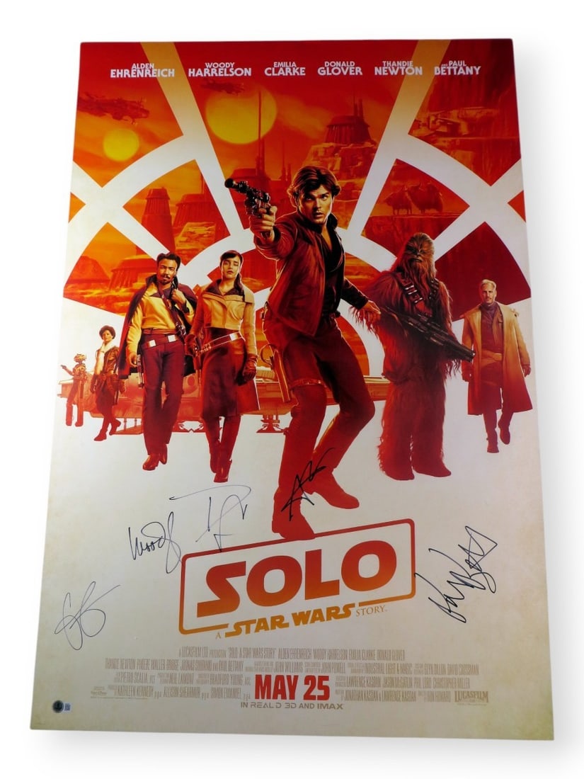 Solo A Star Wars Story Autographed Poster 27X40 Beckett Authenticated (1 of 4)