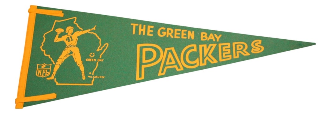 Green Bay Packers Football 29 Inch 1960s Vintage Pennant (1 of 4)