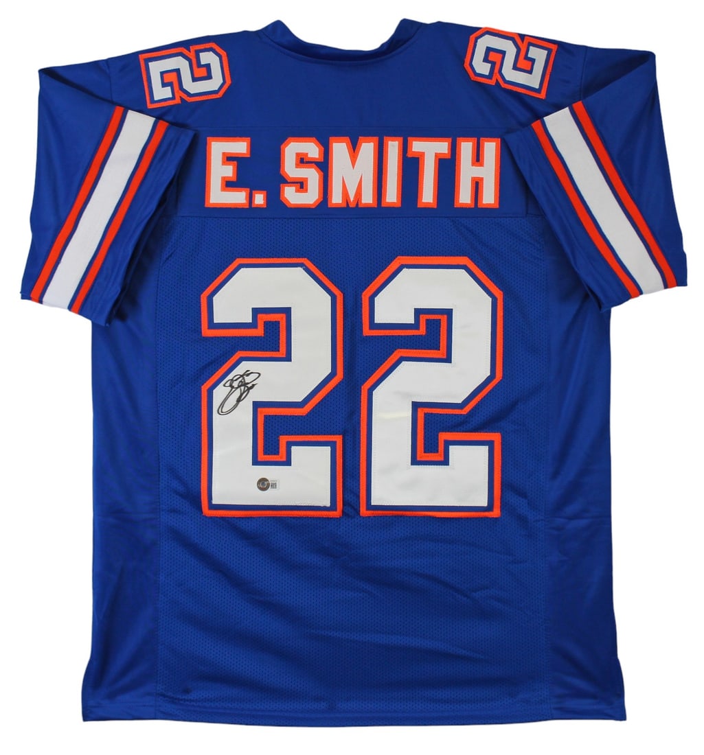 Emmitt Smith Signed Florida Gators Blue Jersey BAS Witnessed (1 of 3)