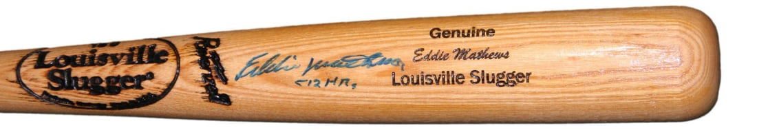 Eddie Mathews Signed Louisville Slugger Bat JSA Authenticated Milwaukee Braves (1 of 4)