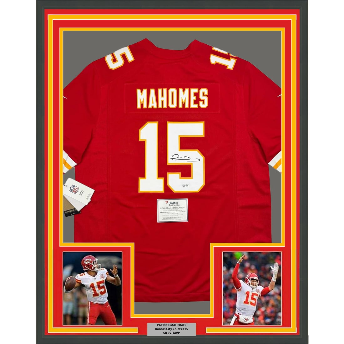 Framed Patrick Mahomes Signed Jersey 35x39 with Fanatics COA (1 of 2)