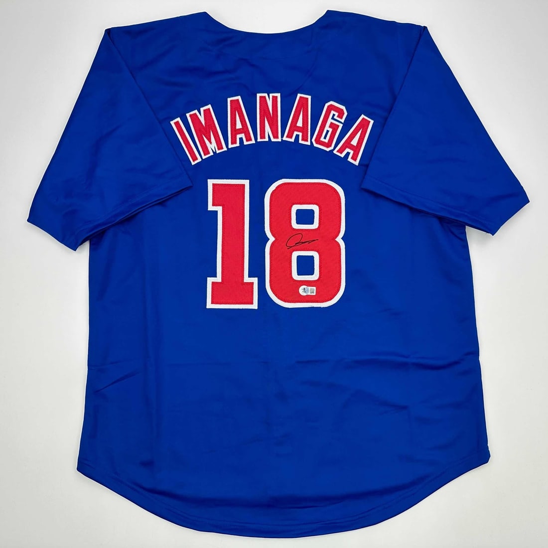 Shota Imanaga Autographed Chicago Cubs Blue Jersey Beckett BAS COA: Shota Imanaga Autographed Chicago Cubs Blue Jersey Beckett BAS COA This autographed Shota Imanaga Chicago Blue Baseball Jersey is a unique collectible for fans and collectors. The jersey features the