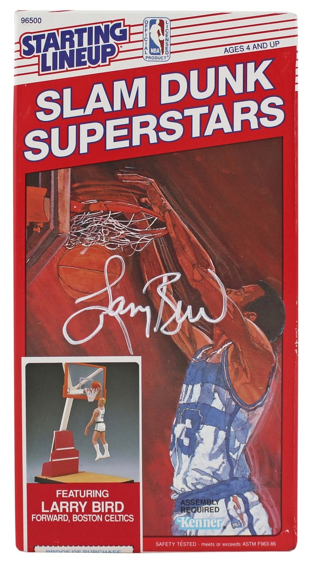 Larry Bird Signed 1989 Starting Lineup Slam Dunk BAS Authenticated: Larry Bird Signed 1989 Starting Lineup Slam Dunk BAS Authenticated This sealed 1989 Starting Lineup Slam Dunk Superstars figure has been personally signed by Larry Bird, a legendary player of the Bost
