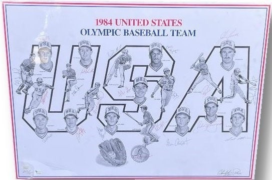1984 USA Olympic Team Signed Lithograph McGwire Clark 207/500 JSA: 1984 USA Olympic Team Signed Lithograph McGwire Clark 207/500 JSA This is an original signed lithograph featuring the 1984 USA Olympic Team, including notable players such as Mark McGwire, Will Clark,