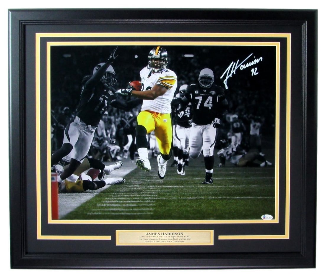 James Harrison Signed Framed 16x20 Photo Pittsburgh Steelers Beckett Certified (1 of 4)