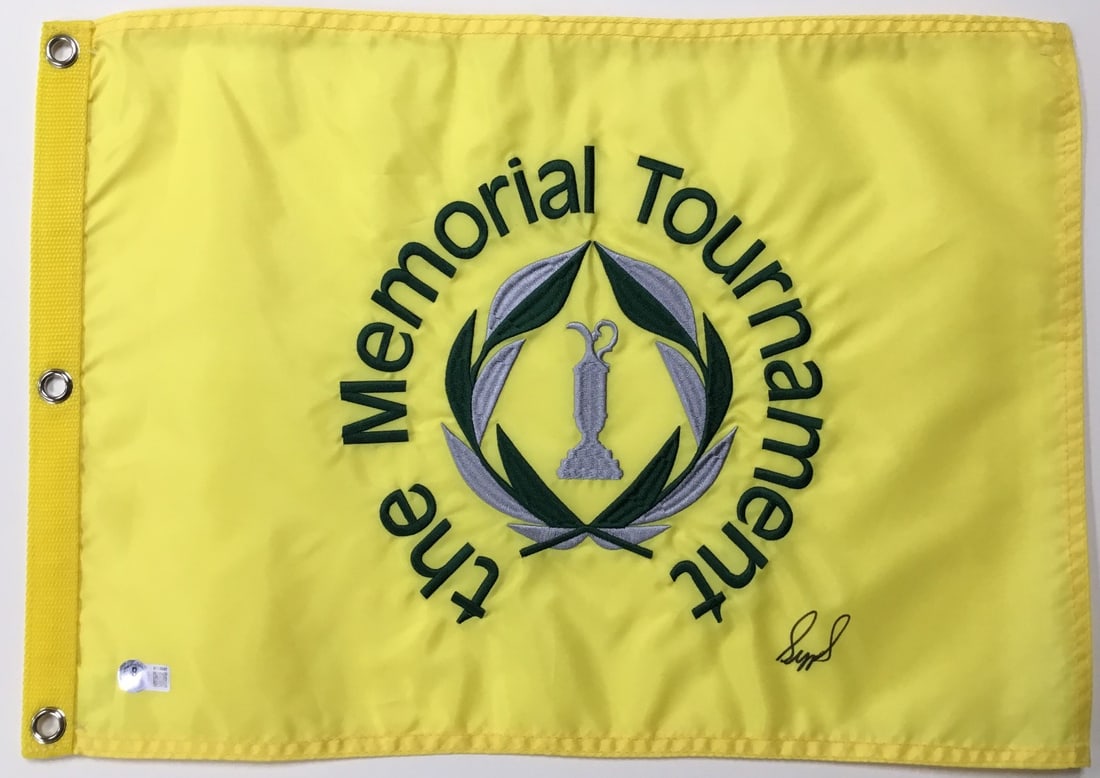 Sepp Straka Signed Memorial Tournament Flag Beckett Authenticated BT18842: Sepp Straka Signed Memorial Tournament Flag Beckett Authenticated BT18842 This is an original signed pin flag from The Memorial Tournament, featuring the autograph of PGA golfer Sepp Straka. The signa