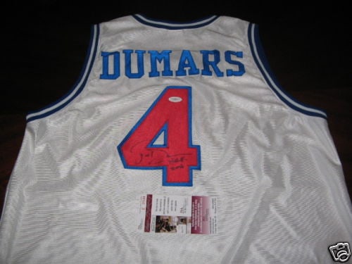 Joe Dumars Signed Throwback Jersey JSA/COA Detroit Pistons HOF 2006: Joe Dumars Signed Throwback Jersey JSA/COA Detroit Pistons HOF 2006 This is an original, pre-owned throwback jersey signed by Joe Dumars, a Hall of Famer inducted in 2006. This jersey celebrates Dumar