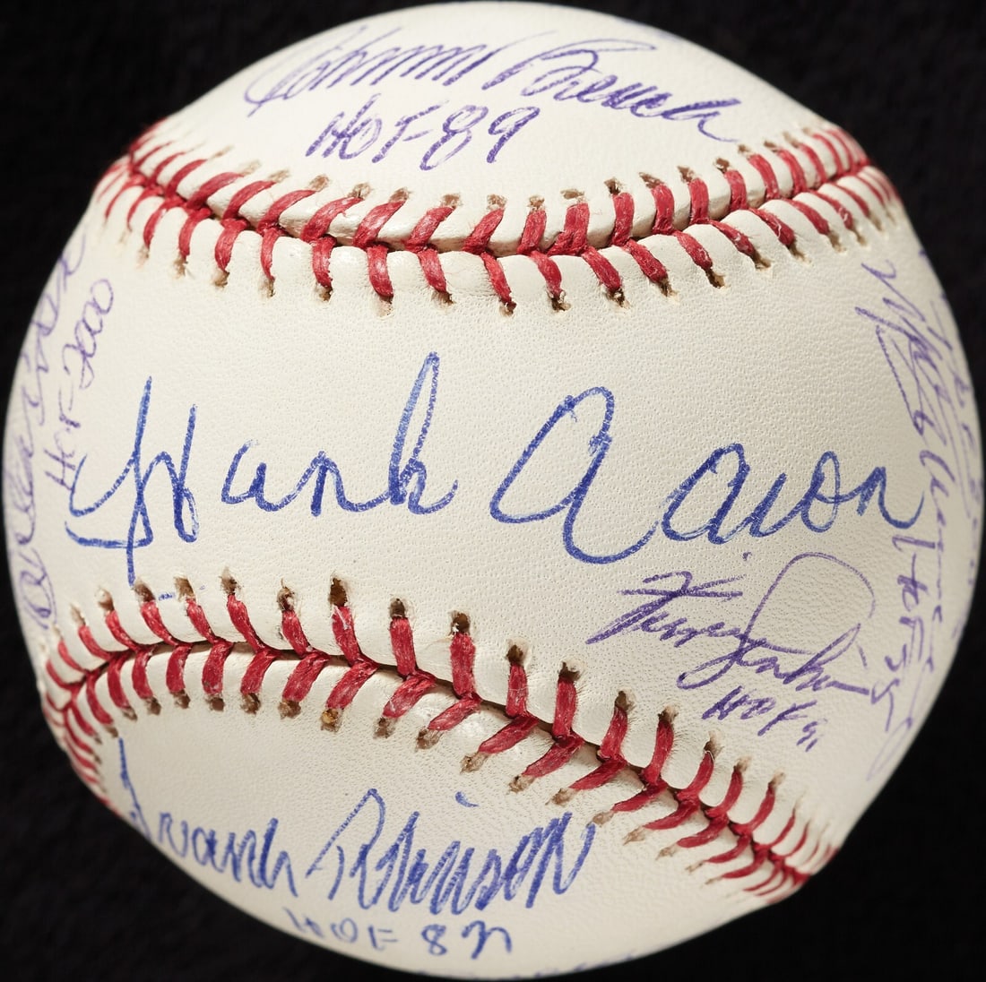 15 HOF Multi Signed Baseball Hank Aaron Yogi Berra PSA DNA Authenticated (1 of 7)