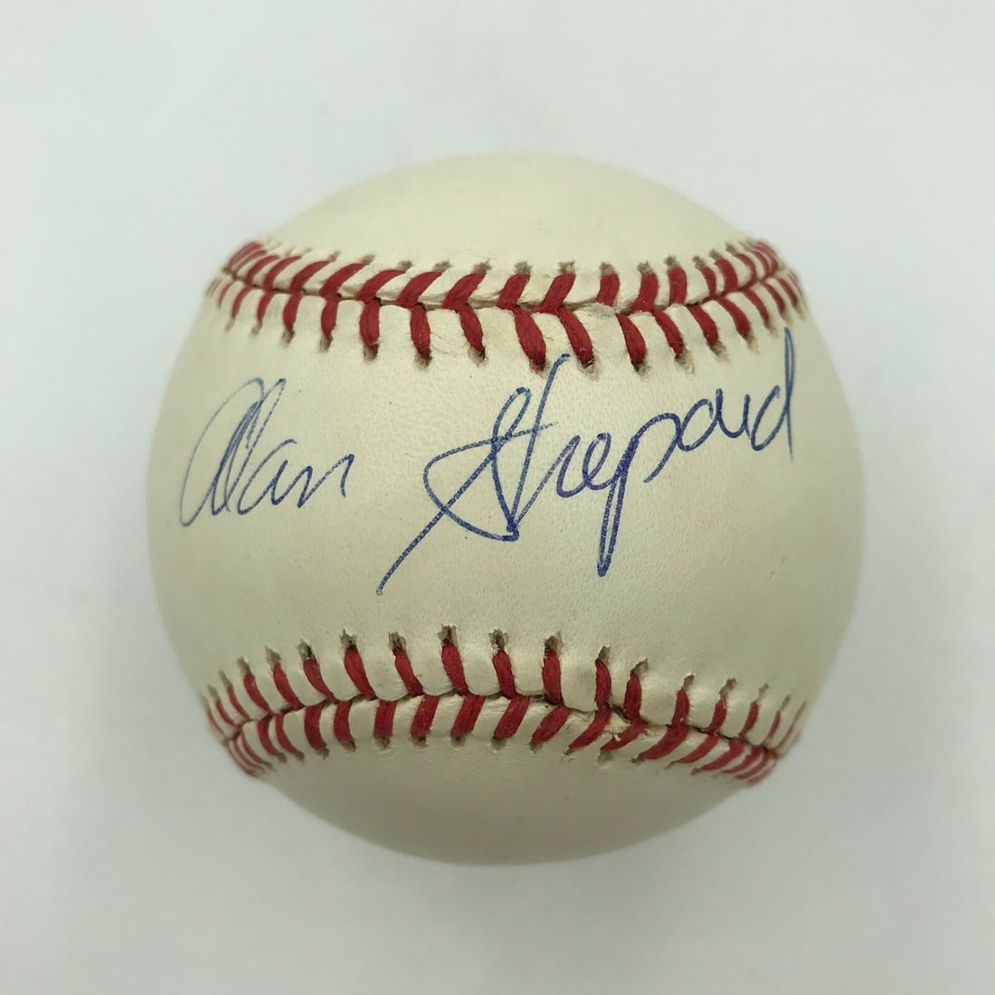 Alan Shepard Signed Baseball with JSA Authentication Apollo Astronaut: Alan Shepard Signed Baseball with JSA Authentication Apollo Astronaut This stunning baseball features the autograph of Alan Shepard, the first American in space and an Apollo astronaut. It comes with