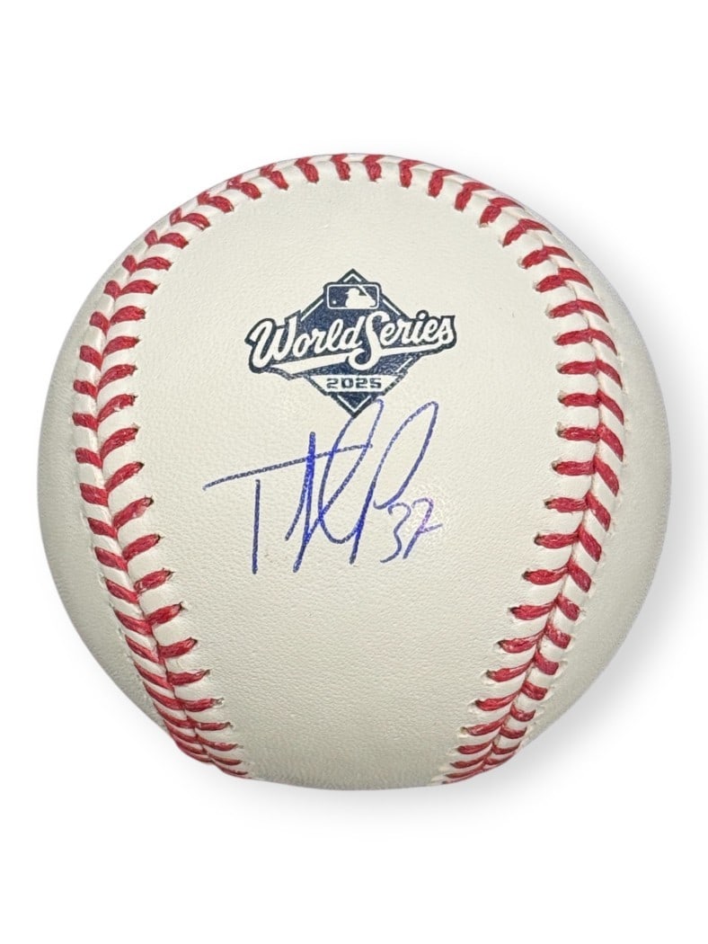 Teoscar Hernandez Autographed 2025 World Series Baseball Dodgers Fanatics Certified (1 of 3)