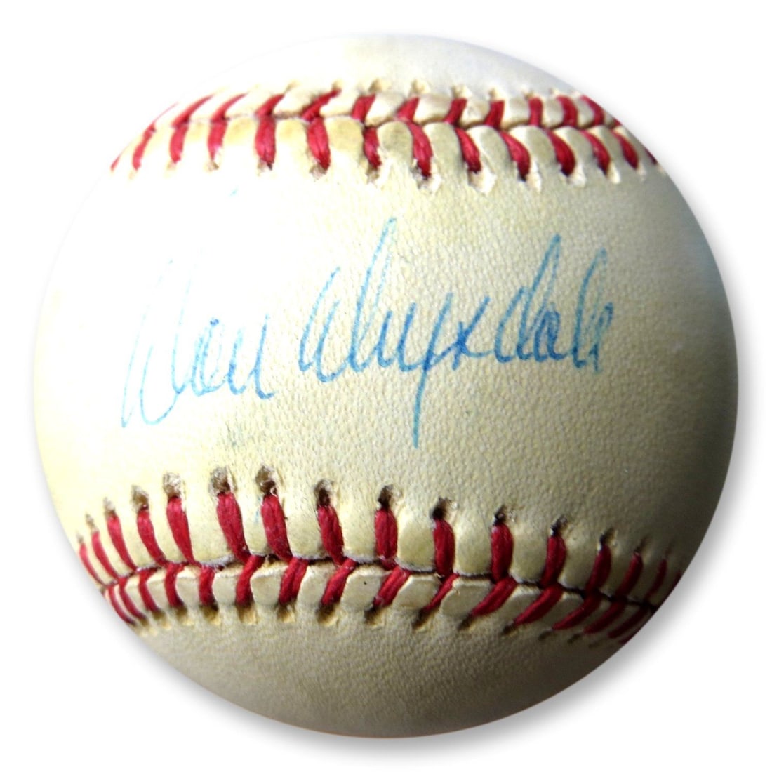 Don Drysdale Signed NL Baseball Los Angeles Dodgers JSA Authenticated: Don Drysdale Signed NL Baseball Los Angeles Dodgers JSA Authenticated This is an original autographed National League baseball signed by Hall of Famer Don Drysdale, a legendary pitcher for the Los Ang