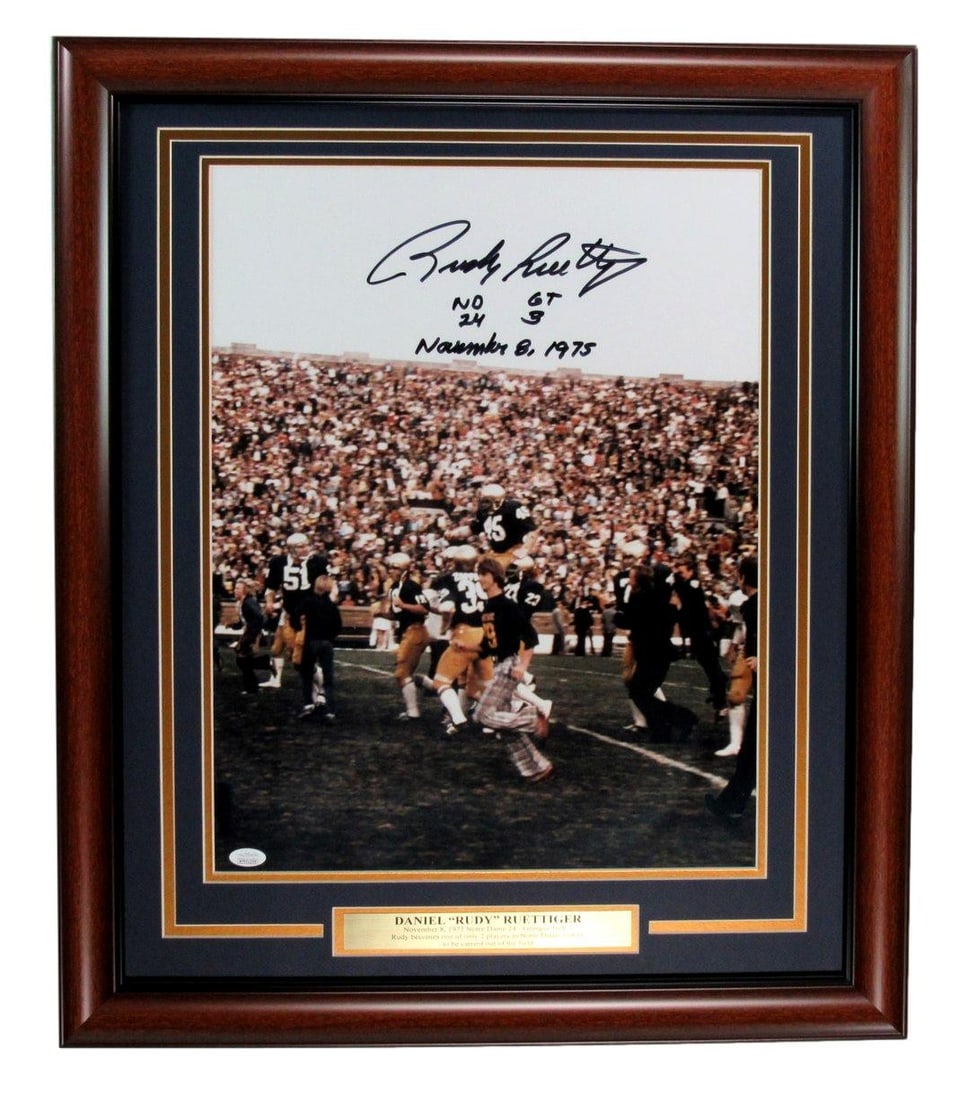 Rudy Ruettiger Signed Notre Dame 16X20 Framed Photo JSA Authenticated (1 of 4)