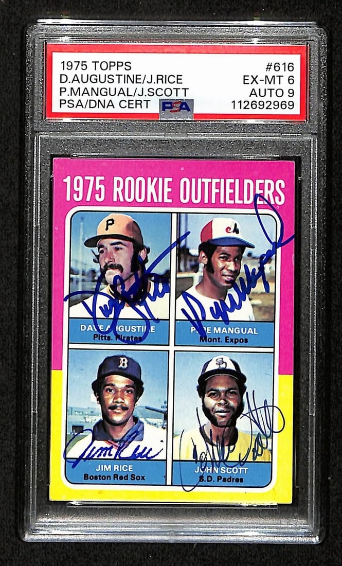 Jim Rice HOF Signed 1975 Topps RC Card #616 with PSA/DNA (1 of 2)