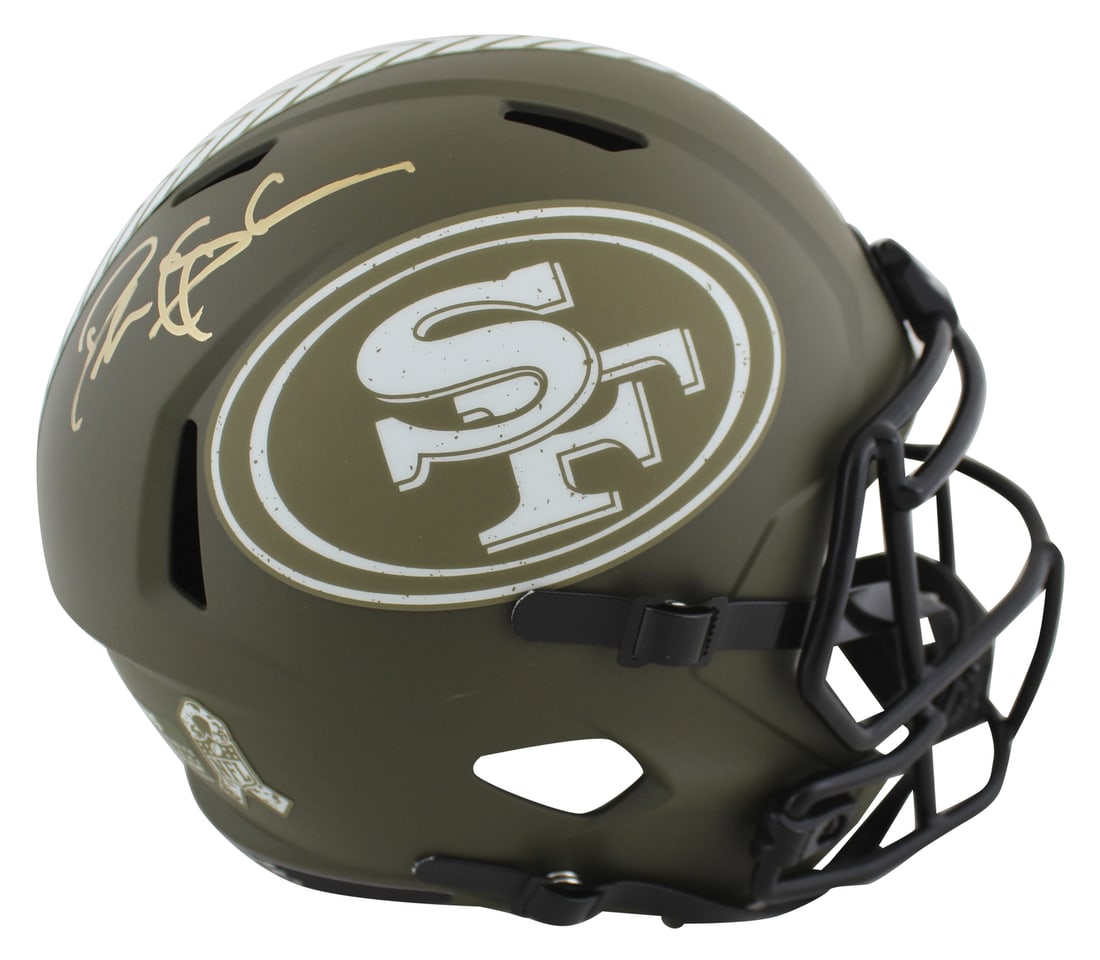 Deion Sanders Signed 49ers Salute To Service Full Size Helmet BAS Witnessed (1 of 3)