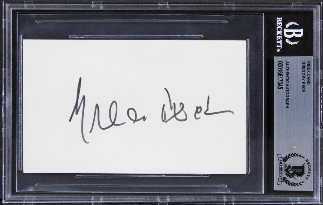 Gregory Peck Signed 3x5 Index Card To Kill a Mockingbird Beckett Authenticated (1 of 2)