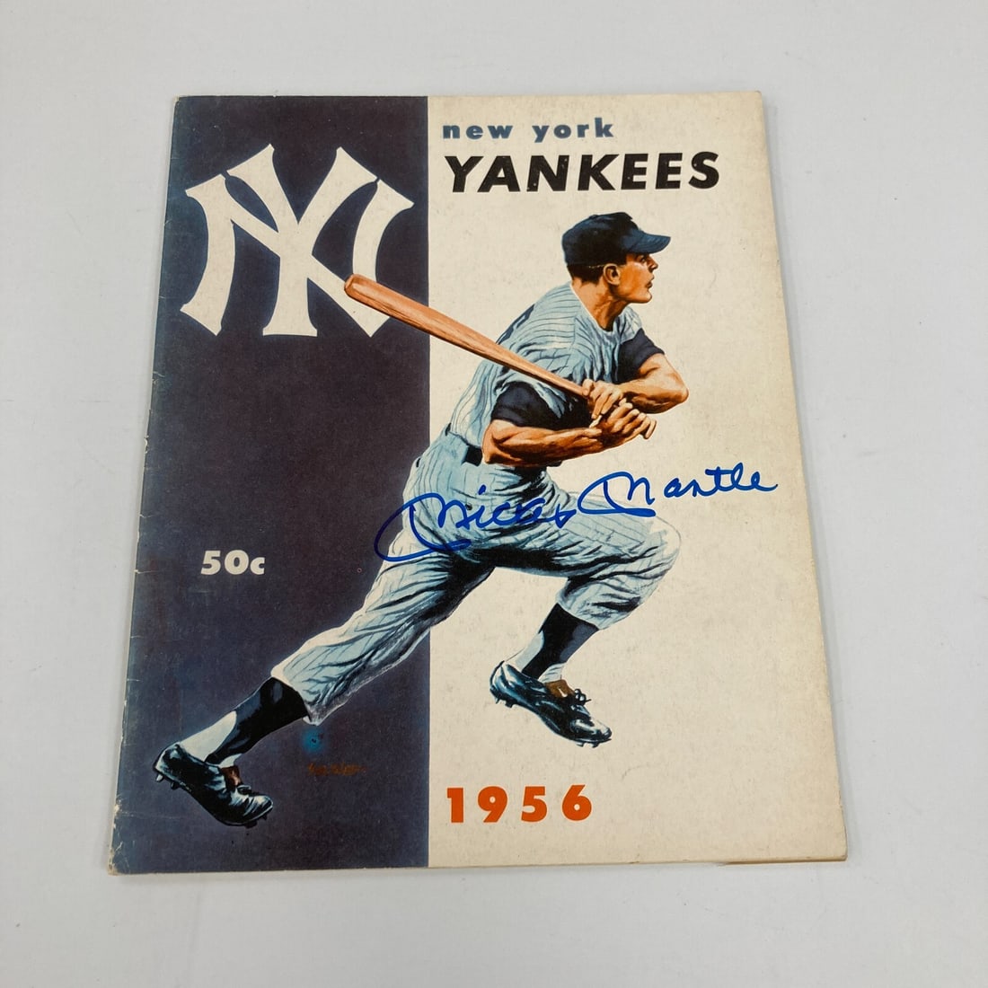 1956 New York Yankees Yearbook Signed by Mickey Mantle JSA COA (1 of 18)