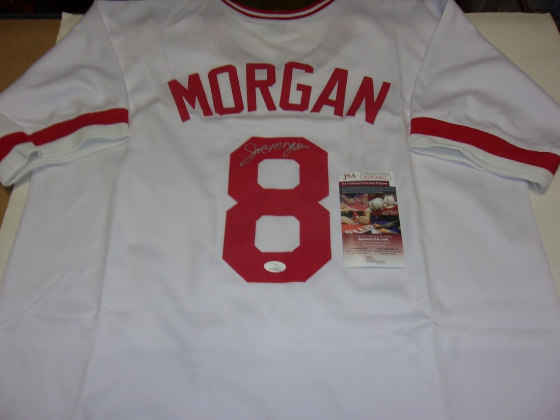 Joe Morgan Signed Jersey Cincinnati Reds HOF 90 2x WS Champs JSA COA (1 of 2)