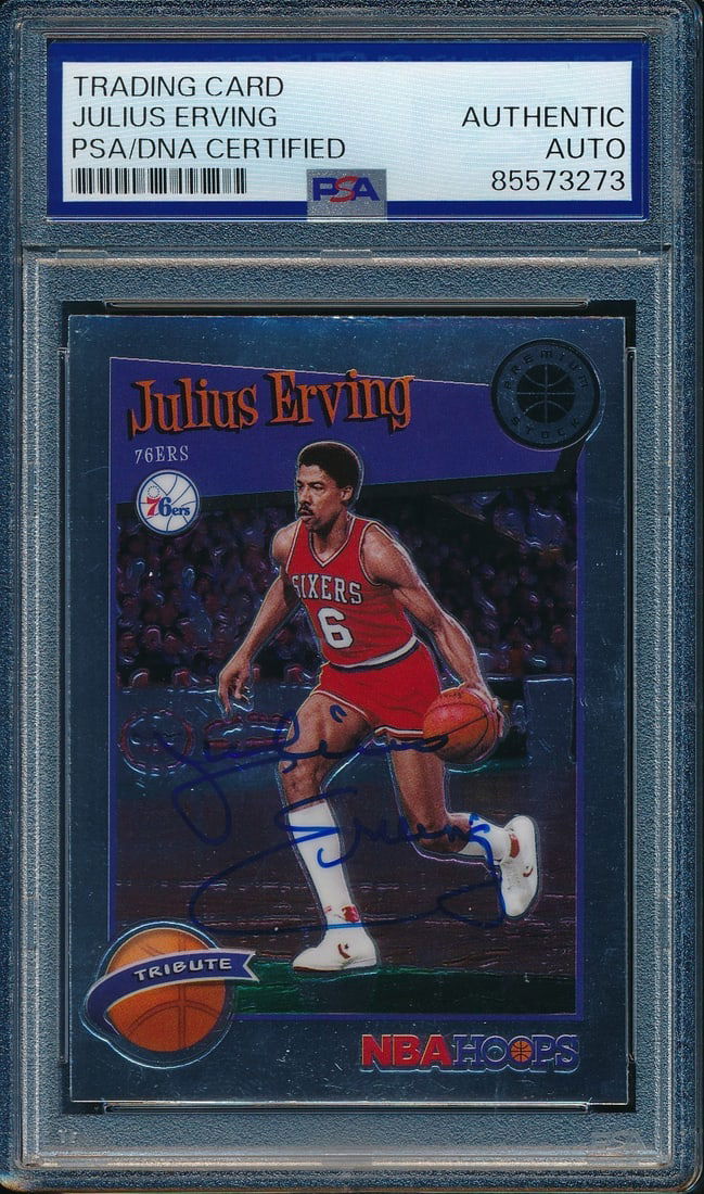 Julius Erving Signed 2019-20 Panini Card #293 76ers PSA/DNA (1 of 2)