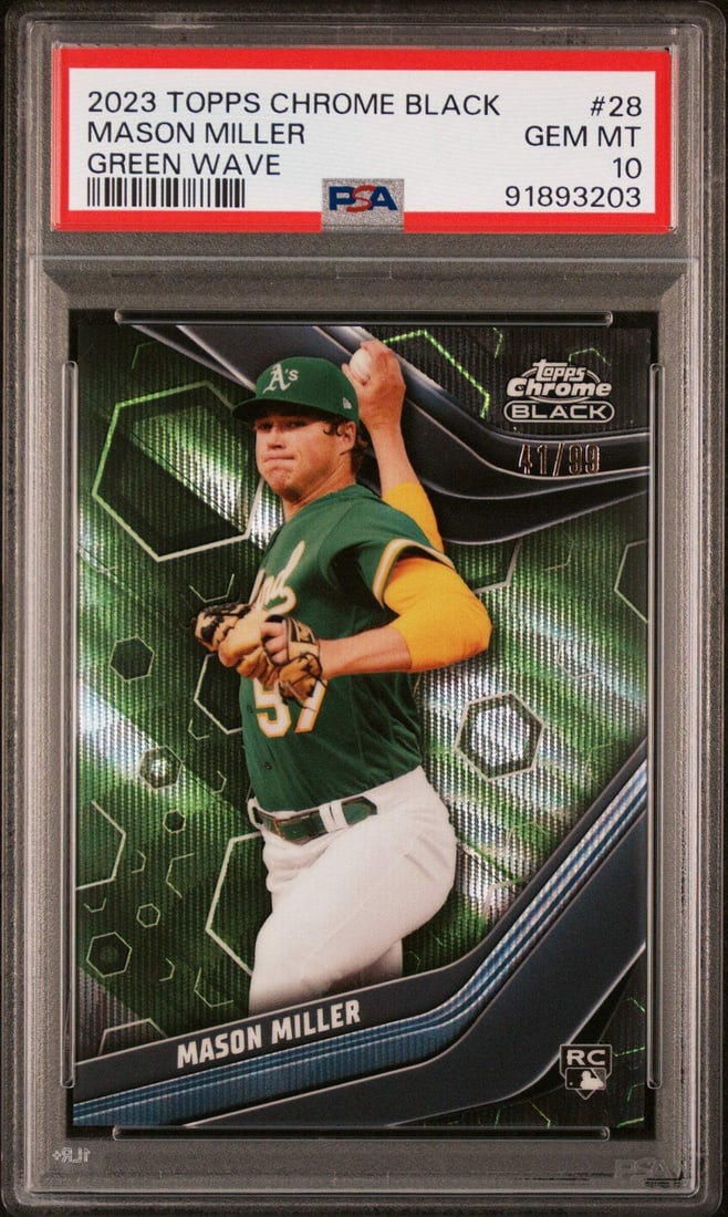 2023 Topps Chrome Black Mason Miller Green #/99 PSA 10 Baseball Card (1 of 2)