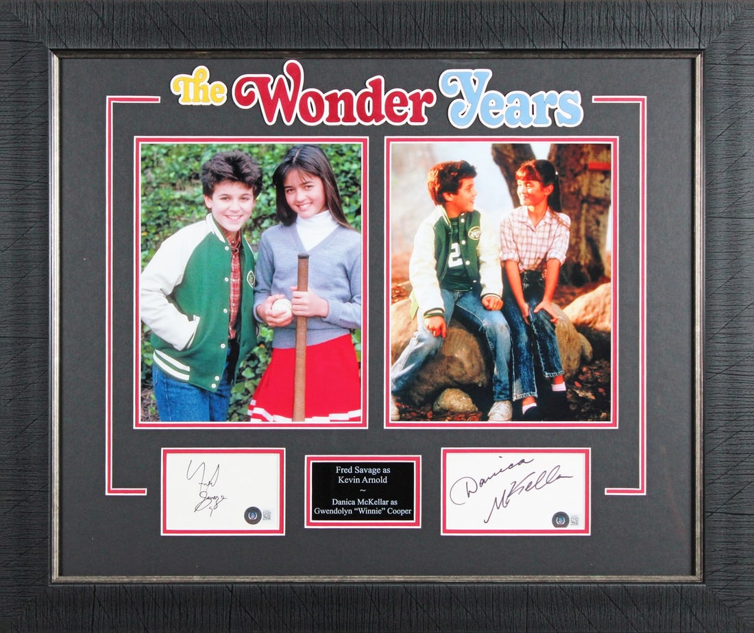 Danica McKellar Fred Savage Signed The Wonder Years Framed Display BAS Holo: Danica McKellar Fred Savage Signed The Wonder Years Framed Display BAS Holo Celebrate a piece of television history with this unique signed framed display featuring Danica McKellar and Fred Savage fro