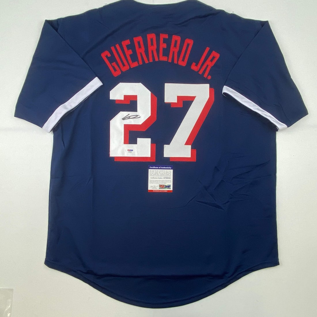 Vladimir Guerrero Jr Autographed Blue All-Star Game Jersey PSA COA Gem Mint: Vladimir Guerrero Jr Autographed Blue All-Star Game Jersey PSA COA Gem Mint Celebrate the talent of Vladimir Guerrero Jr. with this autographed All-Star Game blue jersey. This jersey features the name