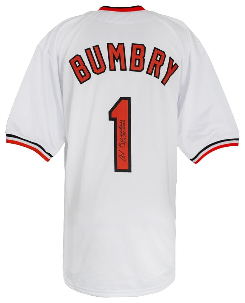 Al Bumbry Signed White Throwback Jersey 1973 AL ROY COA (1 of 3)