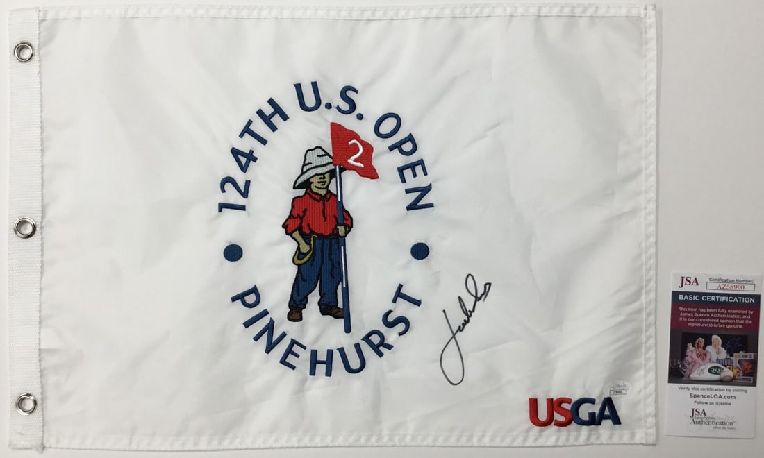 Jordan Spieth Signed 124th US Open Flag JSA Authenticated (1 of 4)