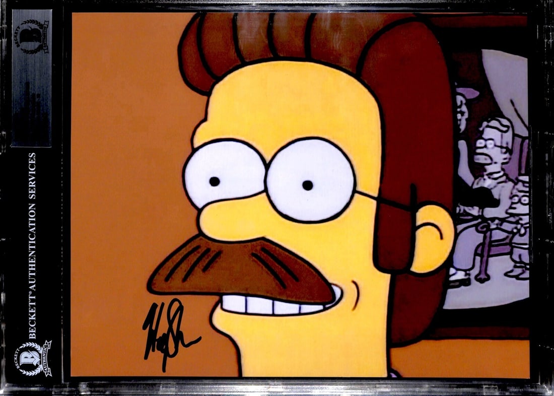 Harry Shearer Signed 8x10 Photo The Simpsons Beckett 10: Harry Shearer Signed 8x10 Photo The Simpsons Beckett 10 This autographed 8x10 color photograph features Harry Shearer, renowned for his role as the voice of Ned Flanders on the iconic animated series