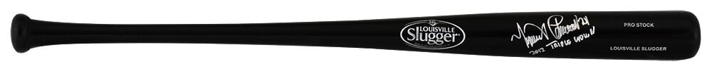 Miguel Cabrera Signed Louisville Slugger Black Bat 2012 Triple Crown COA: Miguel Cabrera Signed Louisville Slugger Black Bat 2012 Triple Crown COA Own a piece of baseball history with this Miguel Cabrera signed Louisville Slugger Pro Stock black baseball bat. This bat featu