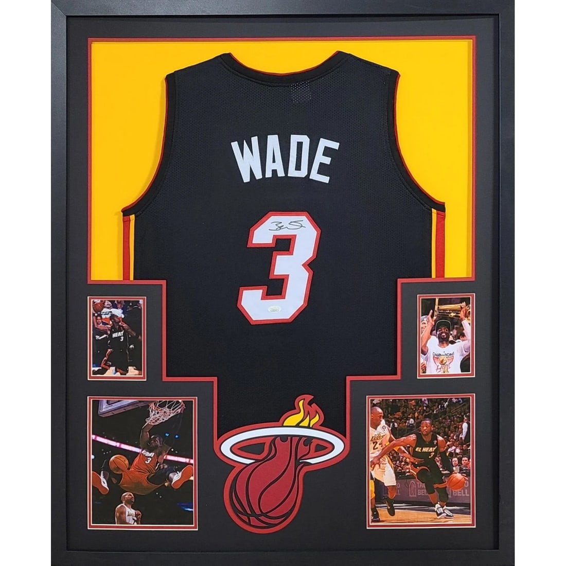 Dwyane Wade Framed Autographed Jersey JSA Certified Miami Heat: Dwyane Wade Framed Autographed Jersey JSA Certified Miami Heat This autographed Dwyane Wade framed jersey is a must-have for any Miami Heat fan. Authenticated by JSA, a leader in sports memorabilia ce