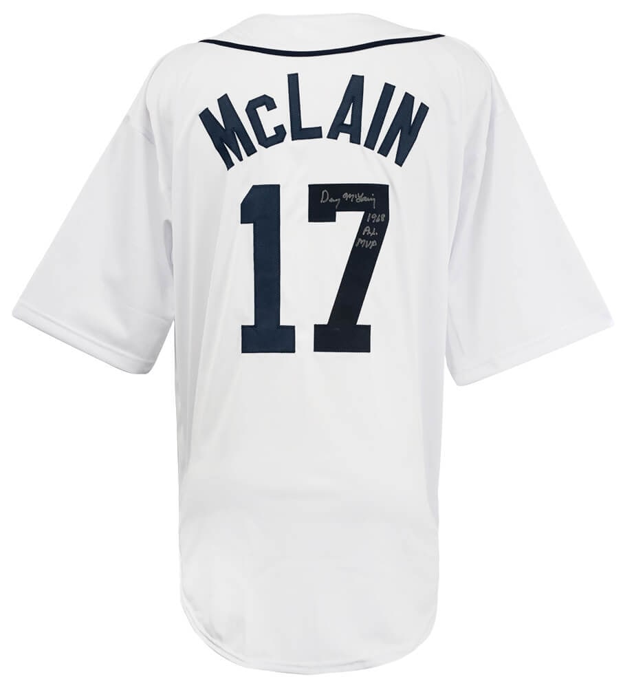 Denny McLain Signed Jersey 1968 AL MVP Detroit Tigers COA: Denny McLain Signed Jersey 1968 AL MVP Detroit Tigers COA Denny McLain Signed Jersey 1968 AL MVP Detroit Tigers COA This authentic Denny McLain signed white custom baseball jersey features the inscrip