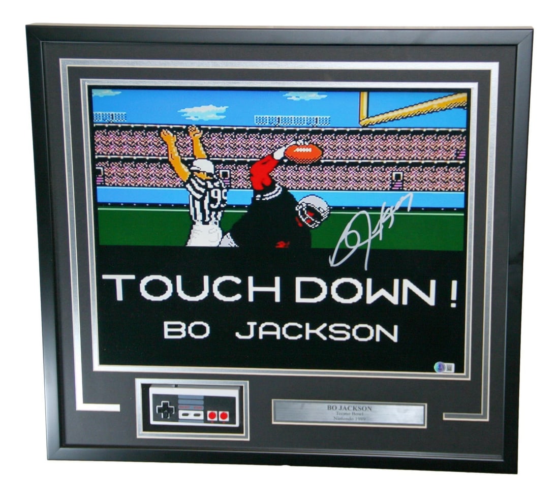 Bo Jackson Signed 20x16 Tecmo Bowl Photo Framed Beckett Authenticated (1 of 4)