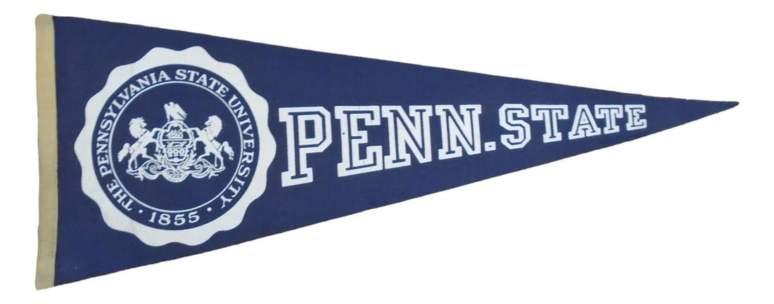Rare Vintage 1950s Penn State Football Pennant 30 inches (1 of 4)