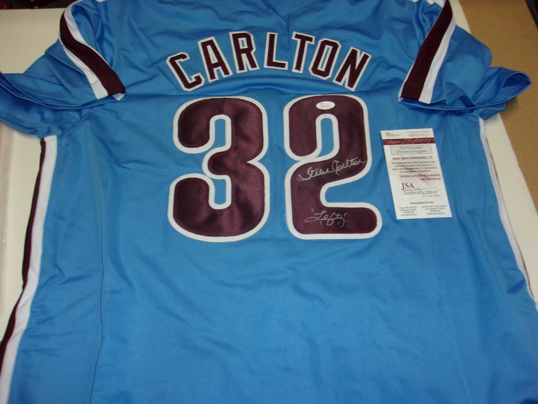 Steve Carlton Signed Philadelphia Phillies Jersey JSA COA HOF 94 (1 of 2)