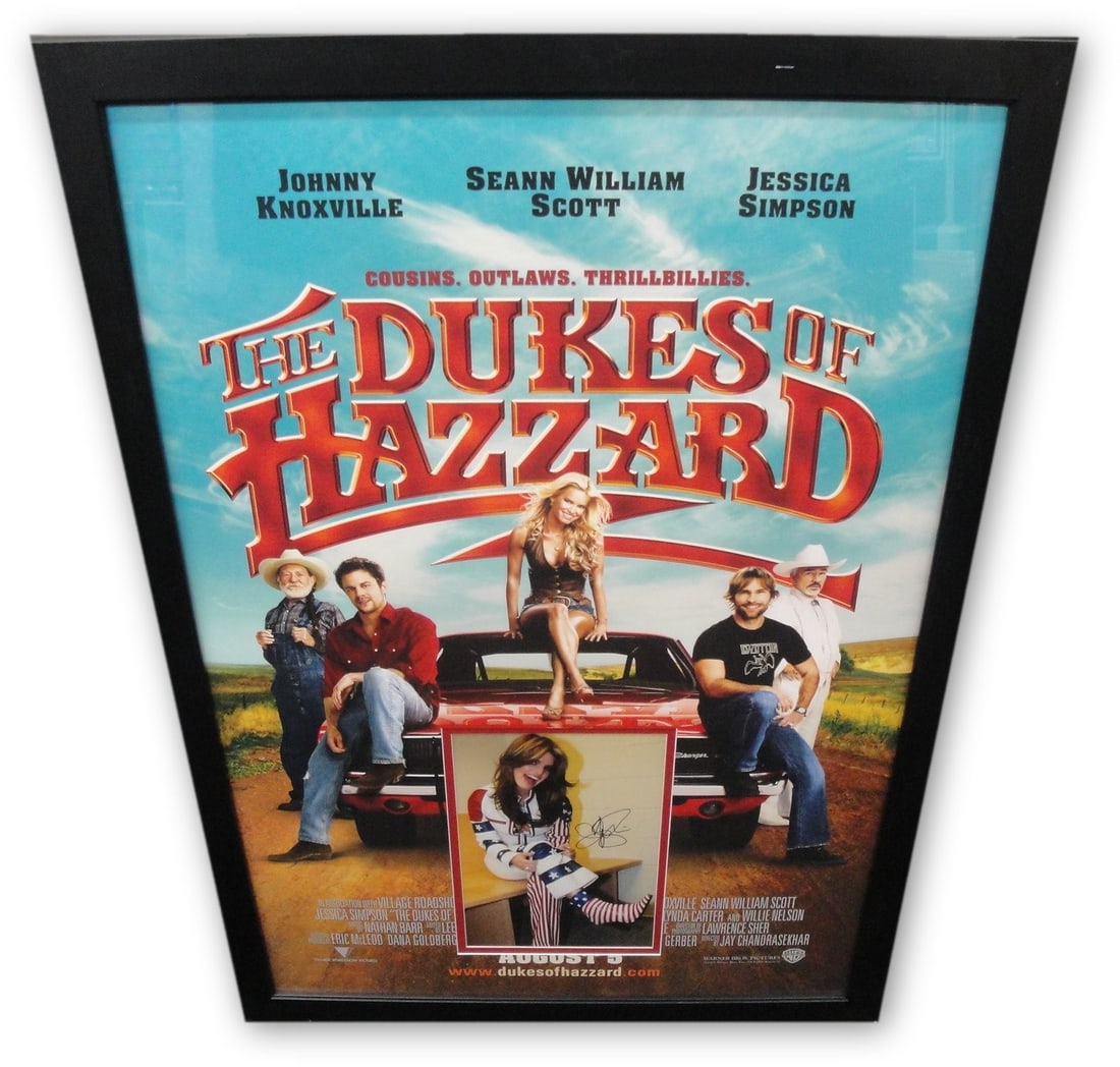 Jessica Simpson Autographed 8x12 Photo Framed Poster 30x43 GAI Certified: Jessica Simpson Autographed 8x12 Photo Framed Poster 30x43 GAI Certified This stunning piece features a custom framed 8x12 photo of Jessica Simpson, beautifully integrated into a larger 30x43 poster f