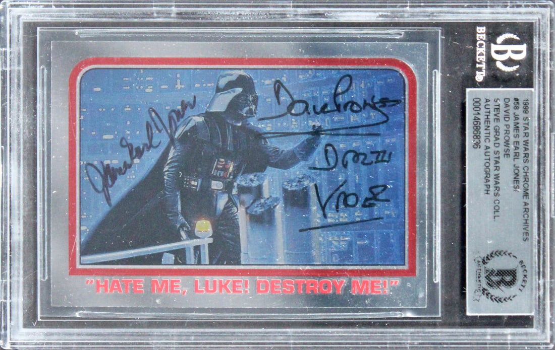 Star Wars Signed James Earl Jones David Prowse 1999 Chrome Archives Card Beckett Authenticated (1 of 2)