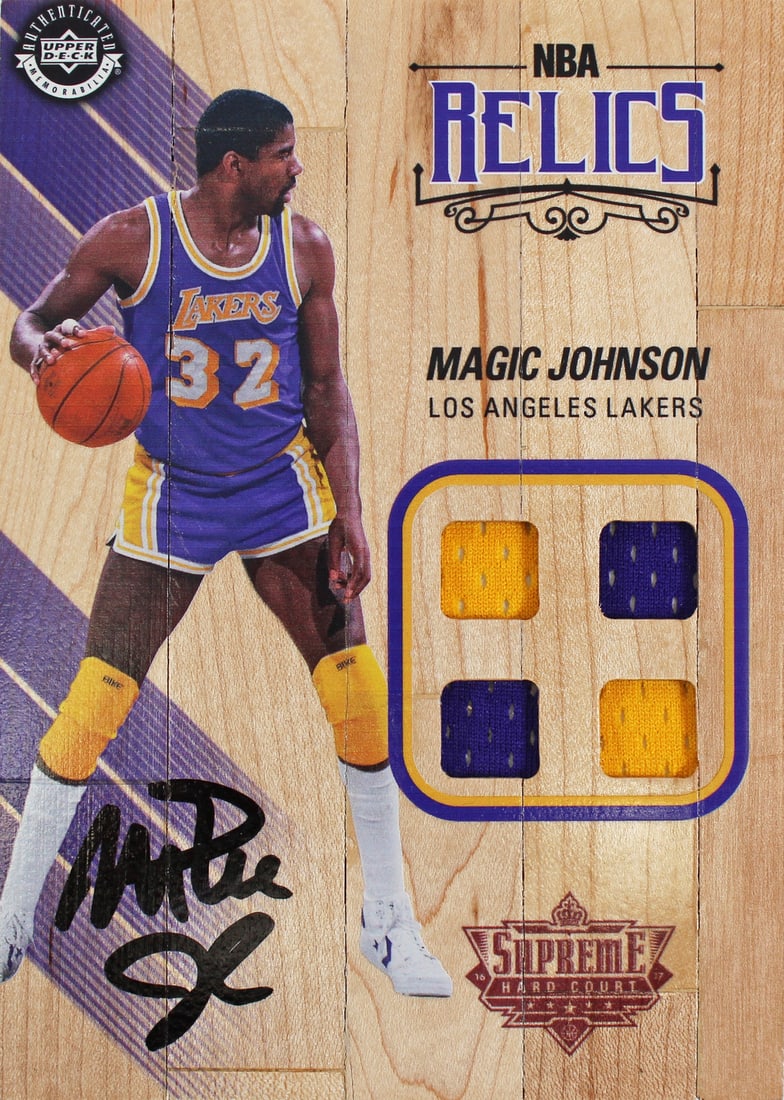 Magic Johnson Signed 5x7 Upper Deck Supreme Card BAS Authenticated (1 of 3)