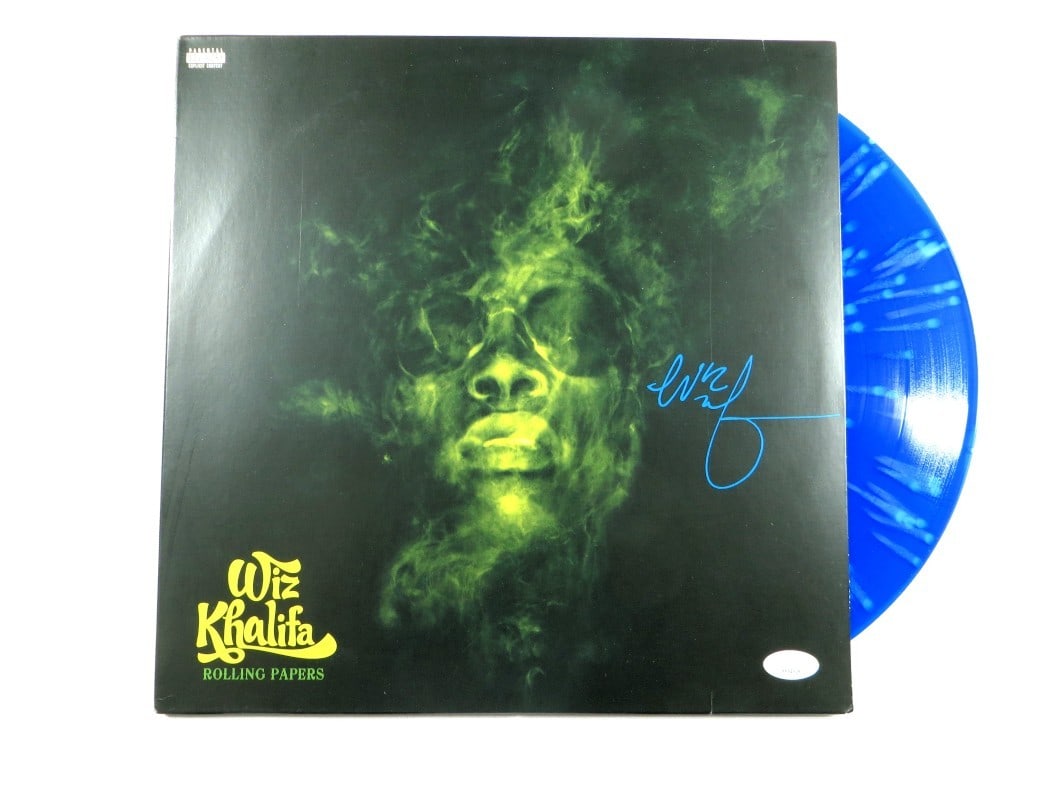 Wiz Khalifa Autographed Rolling Papers Album Cover JSA Authenticated: Wiz Khalifa Autographed Rolling Papers Album Cover JSA Authenticated This is an original autographed record album cover of Wiz Khalifa, authenticated by James Spence Authentication (JSA). The album ti