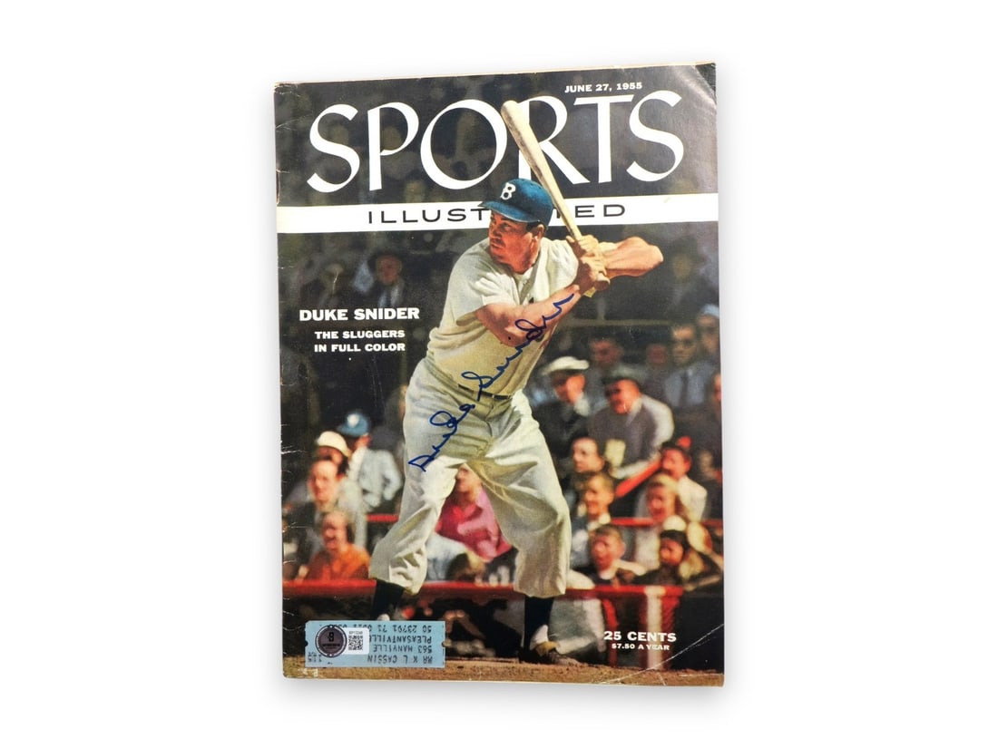 Duke Snider Autographed 1955 Sports Illustrated Magazine Beckett Authenticated (1 of 4)