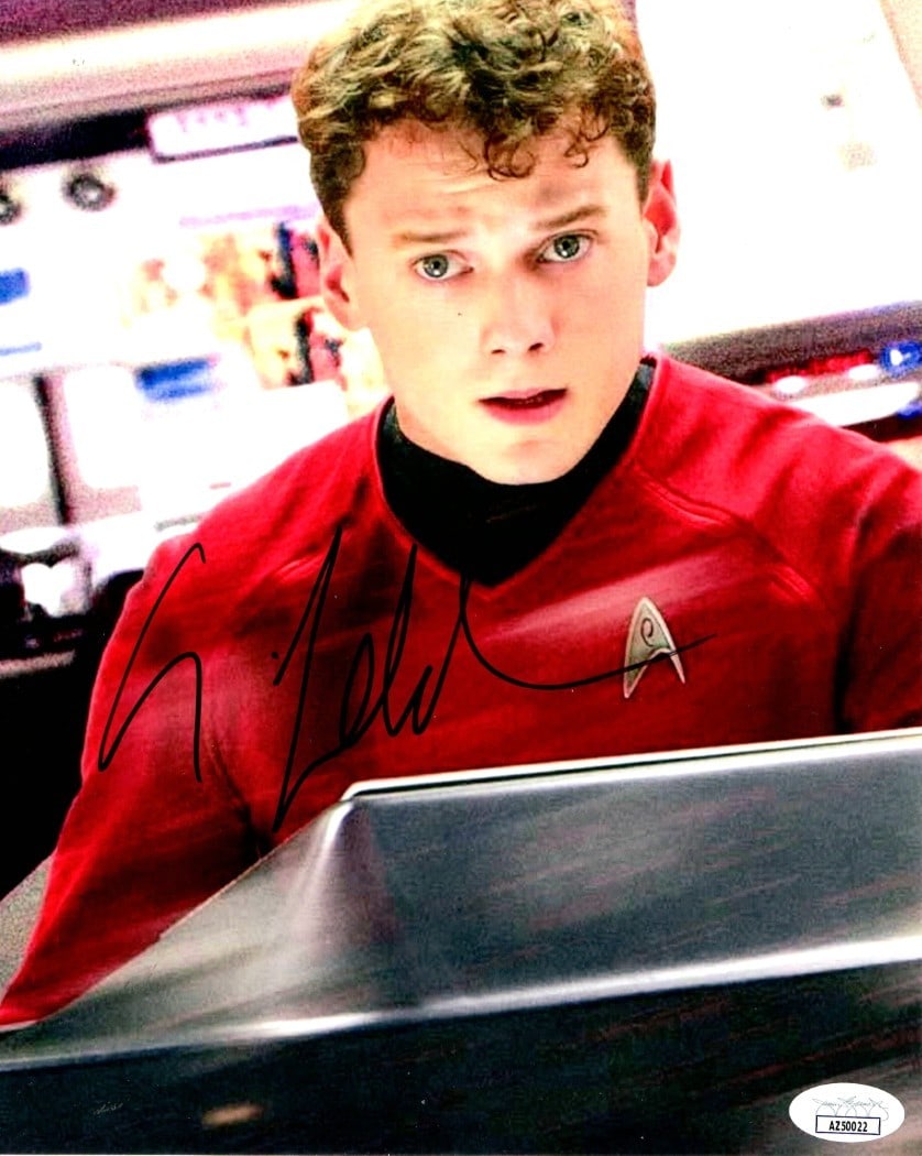 Anton Yelchin Autographed 8x10 Star Trek Photo JSA Authenticated (1 of 2)