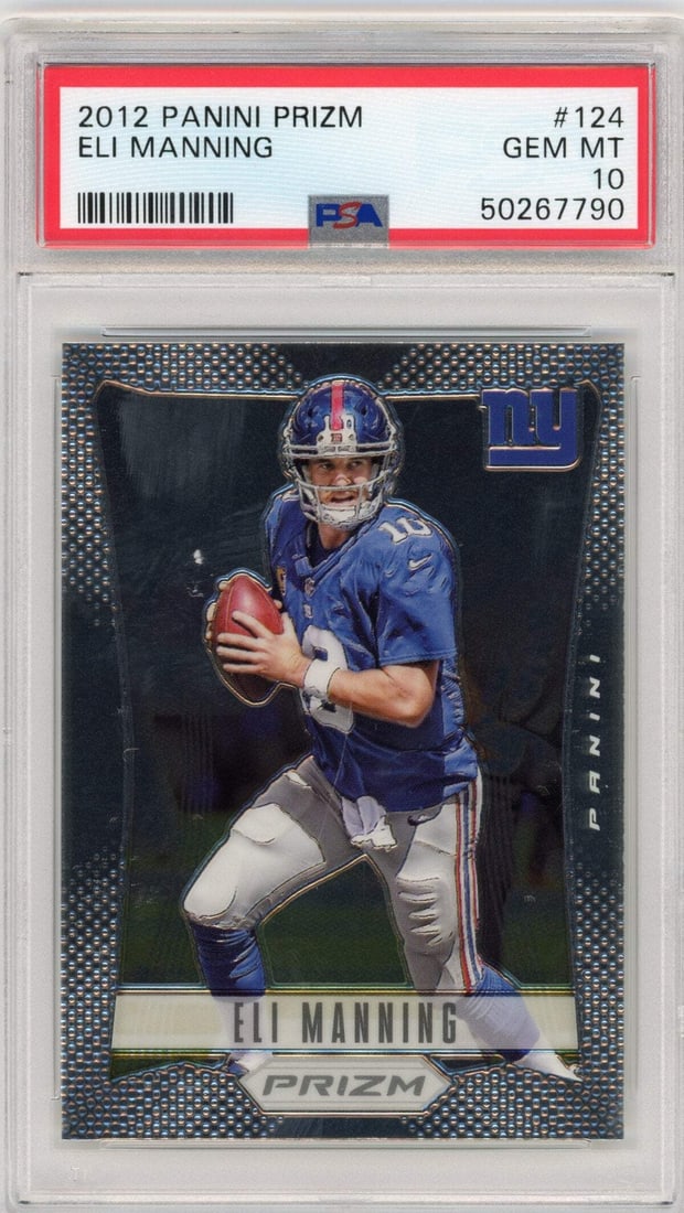 PSA 10 Gem Mint 2012 Panini Prizm Eli Manning #124 Football Card (1 of 2)