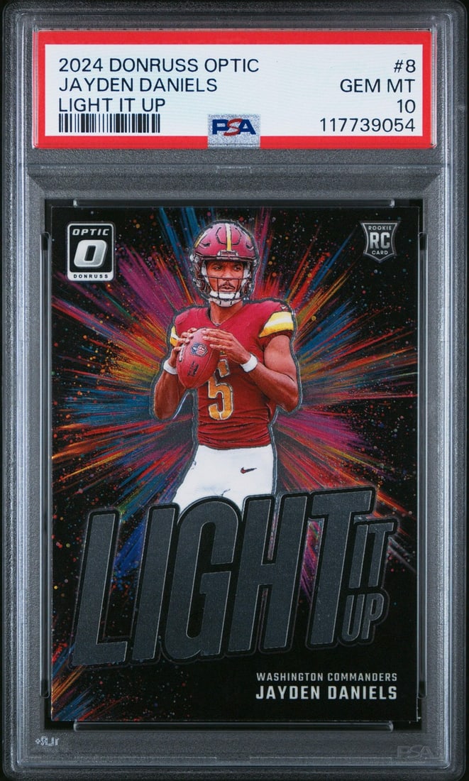 2024 Donruss Optic Jayden Daniels RC #8 PSA 10 Graded Football Card (1 of 2)