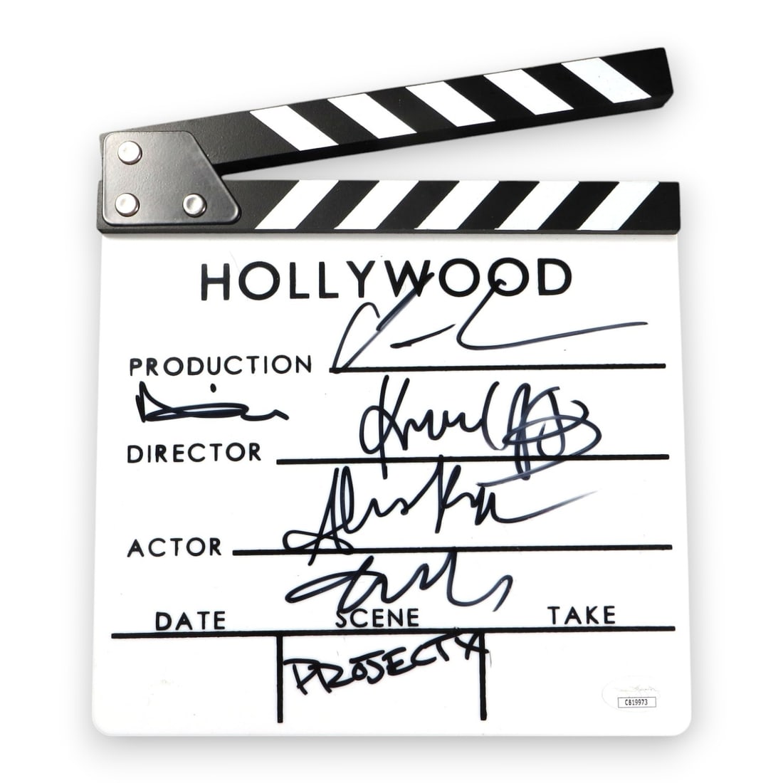 Project X Movie Clapper Multi Signed by 5 JSA Authenticated: Project X Movie Clapper Multi Signed by 5 JSA Authenticated This Project X Multi Signed Autograph Movie Clapper is a unique collectible featuring the signatures of Thomas Mann, Oliver Cooper, Alexis K